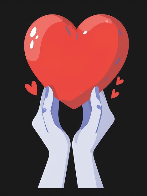 Photo image_vector_illustration_hand_holding_a_heart