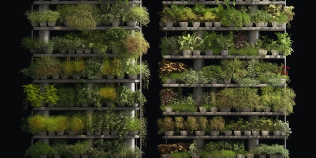 Image of vertical gardening made using generative AI tools