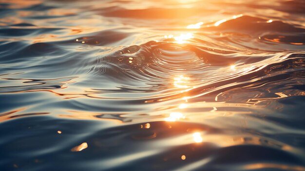 An image of a water surface reflecting warm sunlight