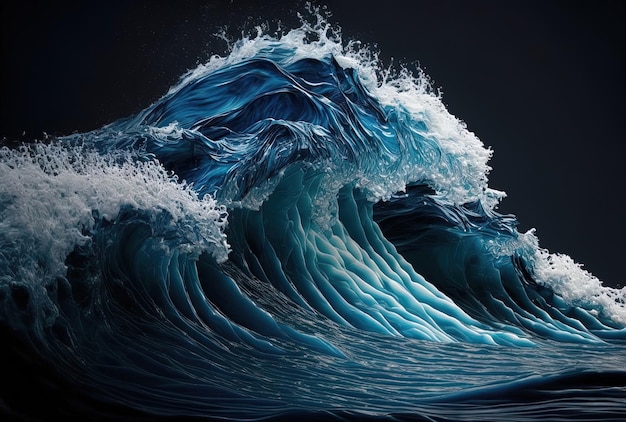 An image of waves in blue water