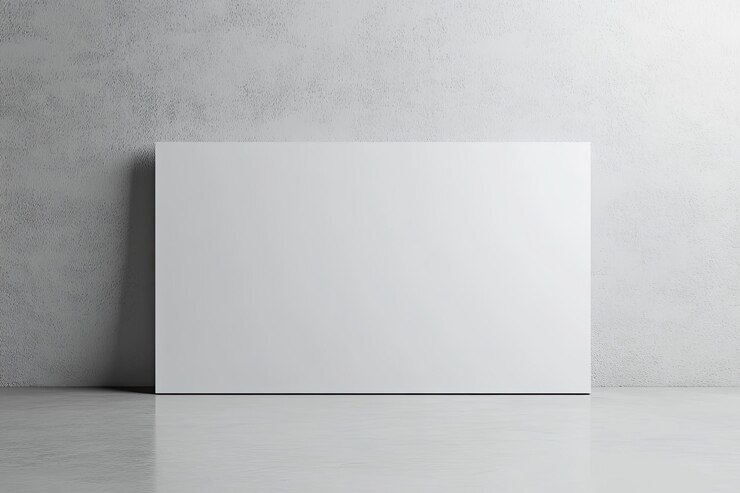 Photo an image of a white banner isolated on a white background