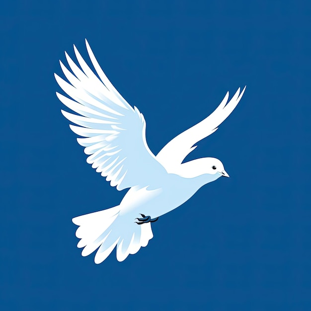 an image of a white bird on a blue background