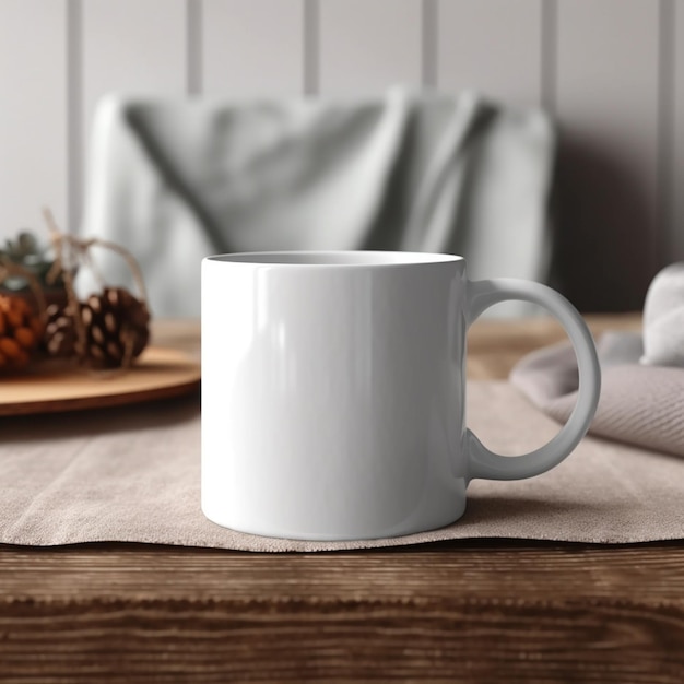 image of a white coffee mug on a neutral background