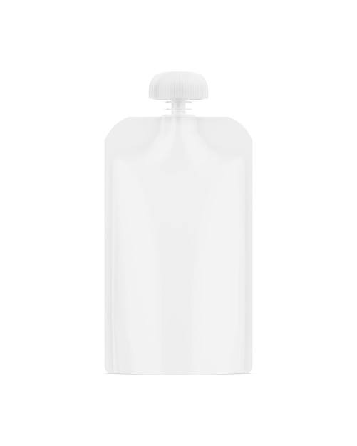 An image of a White Doypack isolated on a white background