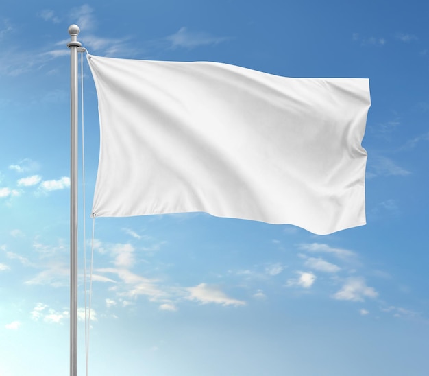 An image of an White Flag on a blue sky