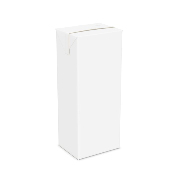 Photo a image of a white juice box with straw isolated on a blank background