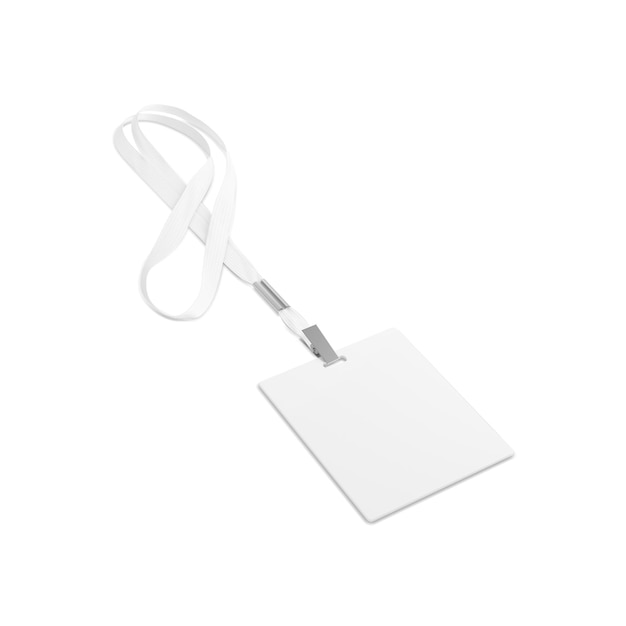 an image of a White Lanyard isolated on a white background