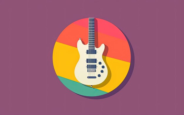 an image of a white logo with a rainbow flag in the style of retro rock