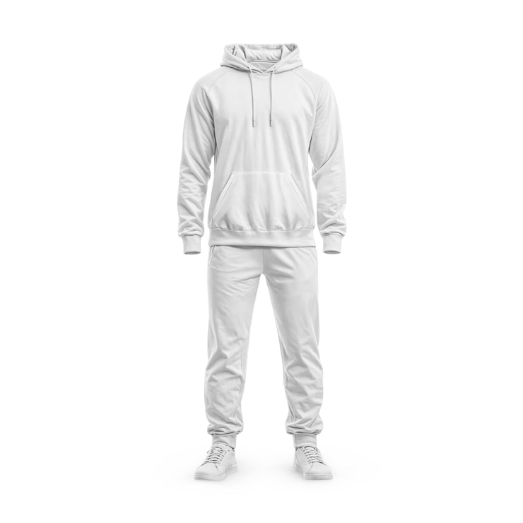 Photo an image of a white mens sport suit isolated on a white background
