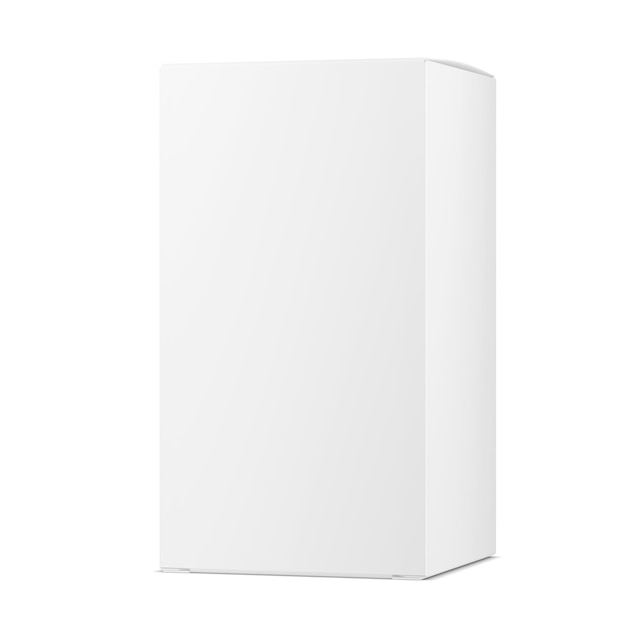 Photo an image of a white paper box isolated on a white background