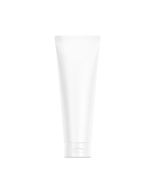 An image of a White Plastic Cosmetic Tube isolated on a white background