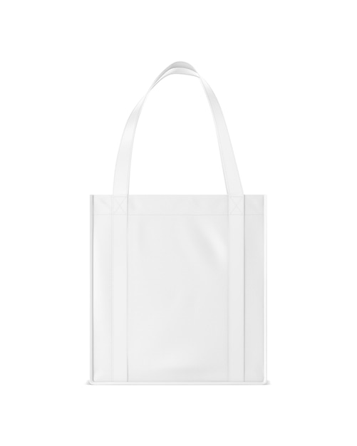 Foto un'immagine di un white shopping bag mockup isolato su uno sfondo bianco