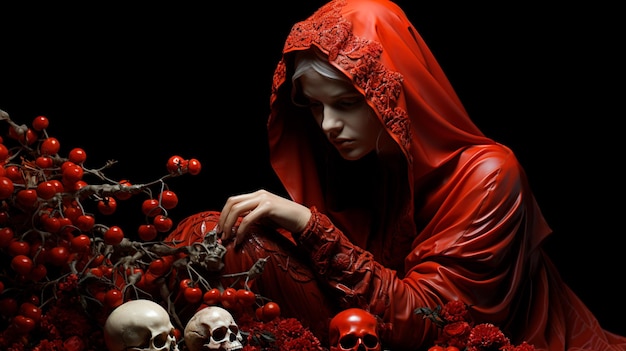 image of a witch in red costume