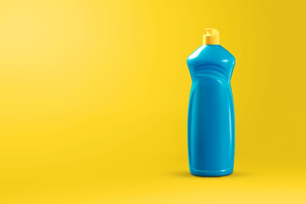 Image with cleaning agent for cleaning on a yellow background