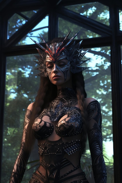 an image of a woman dressed in an elaborate costume