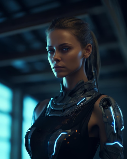 An image of a woman in a futuristic outfit