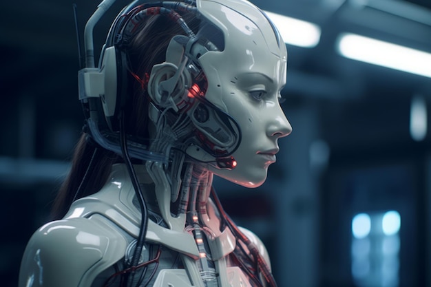 An image of a woman in a futuristic suit