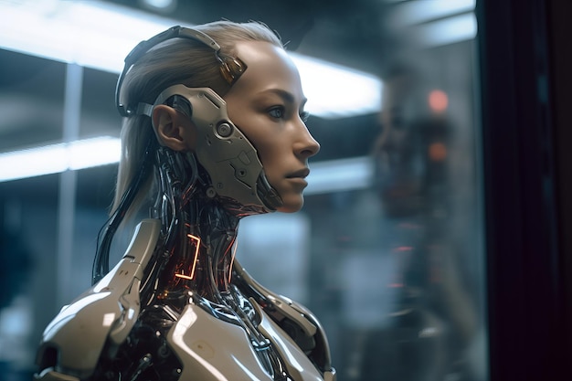 An image of a woman in a futuristic suit