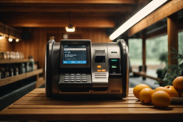 Photo image of a woman making nfc payment closeup