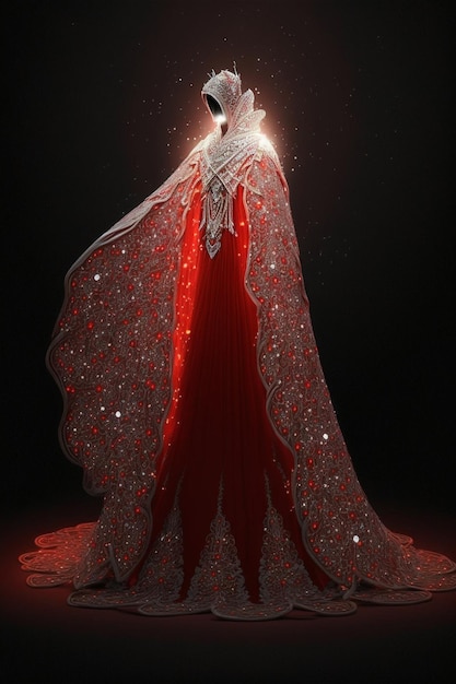 An image of a woman in a red dress generative ai