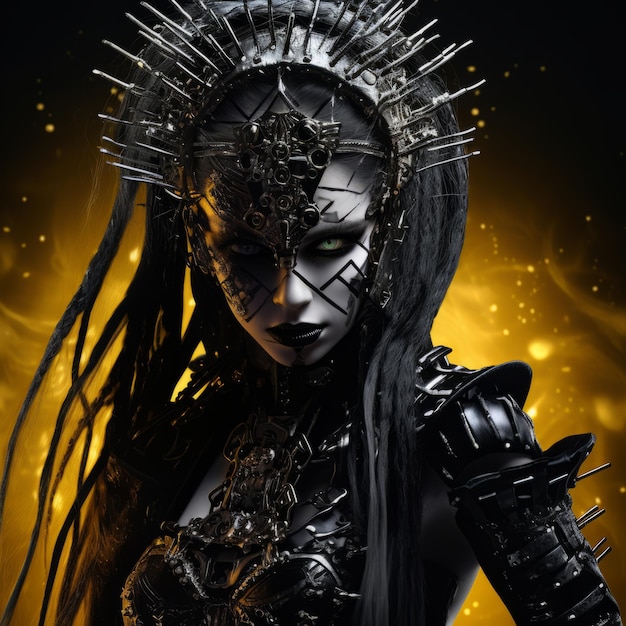 an image of a woman with spikes on her head