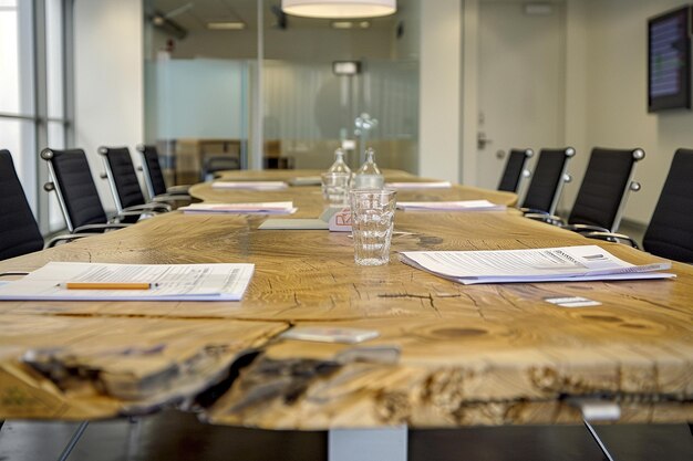 Photo image of wooden board with documents in office