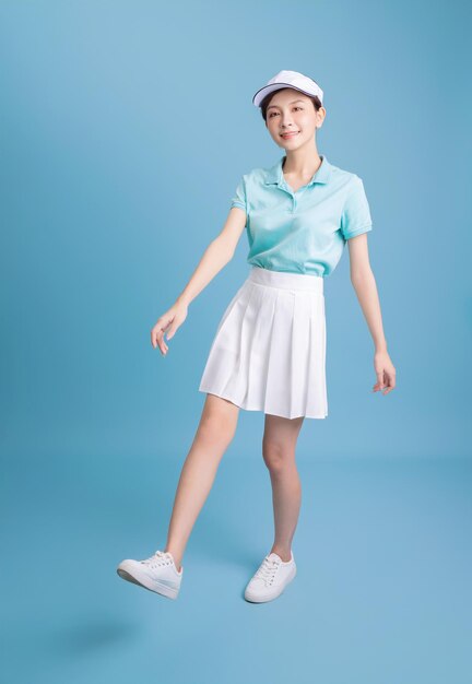 Image of young Aian girl with sporty wear