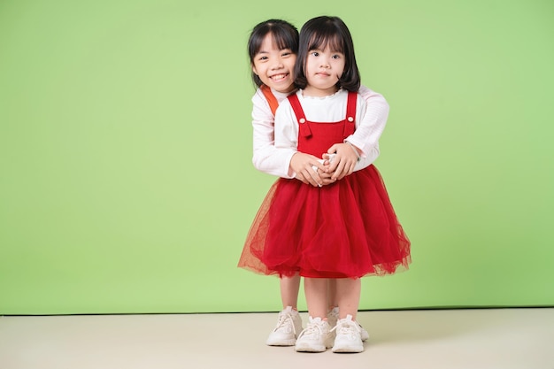 Image of young Asian child on background