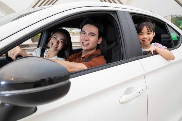 Image of young Asian family travel