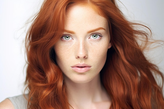 Image of young attractive woman with redhead