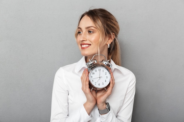 Image of a young happy business woman isolated 