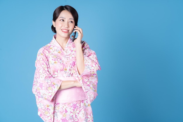 Image of young Japanese woman wearing kimono