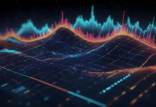 Imagem abstrata de fundo de ondas eletricas (電波の基礎の抽象的なイメージ)