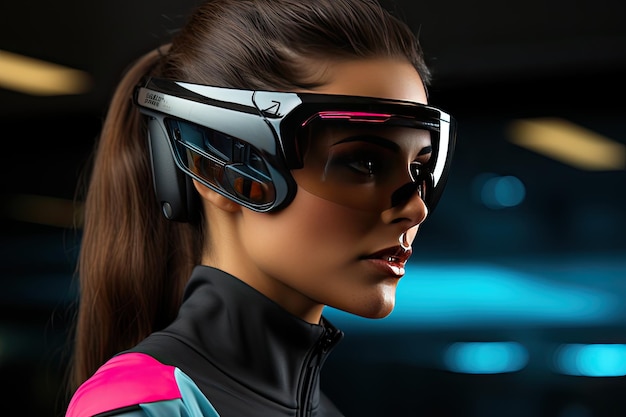 Images of athletes in sports glasses showcasing comfort and style during active pursuits Highlighting functionality and fashion for performancedriven individuals Generative AI