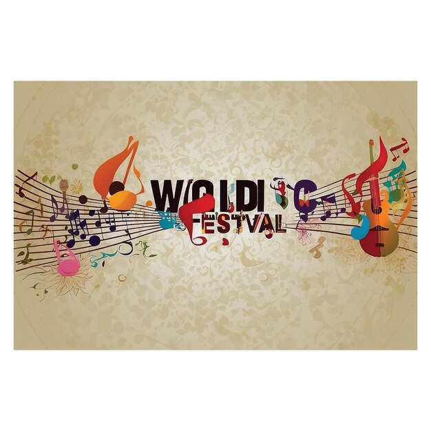 Photo images of banner designs for music festivals around the world