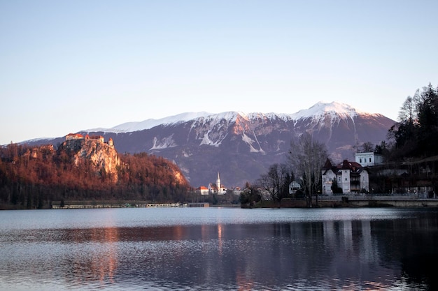 슬로베니아 블레드의 가을과 겨울 이미지