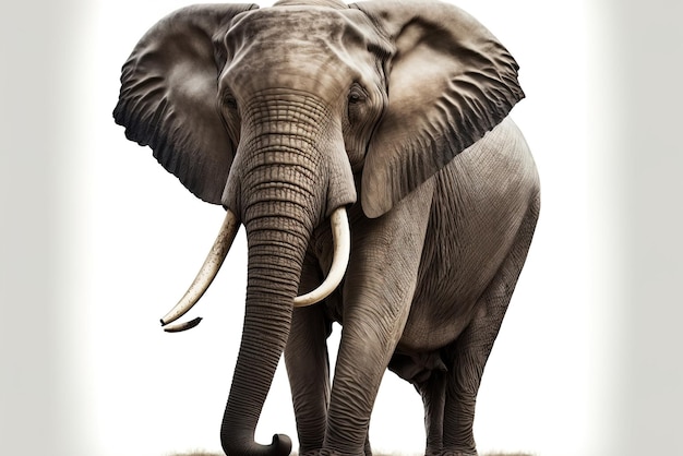 Images of an elephant without its tusks on a white background