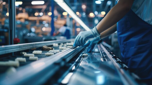 Images of an engineer operating machinery in a factory aig