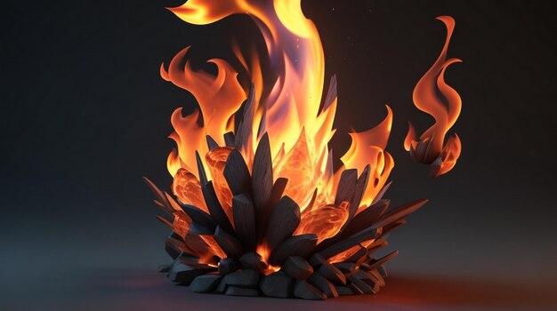 Foto immagini di fiamme di fuoco con ai generative