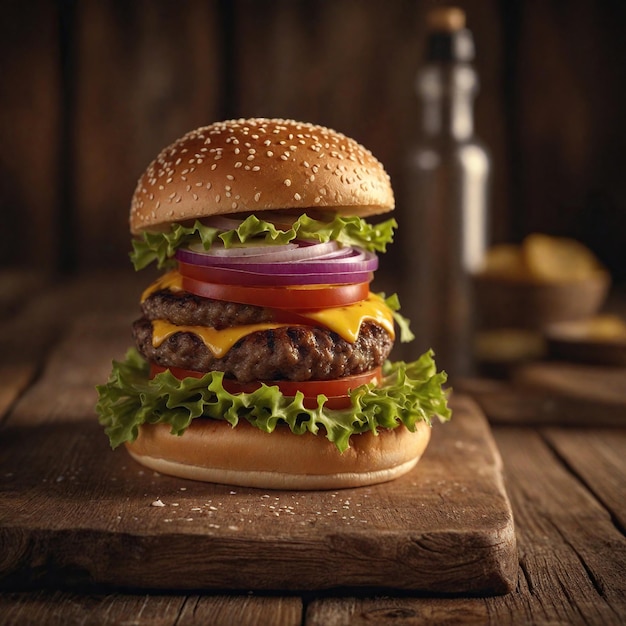 Images of hamburgers a popular fast food item