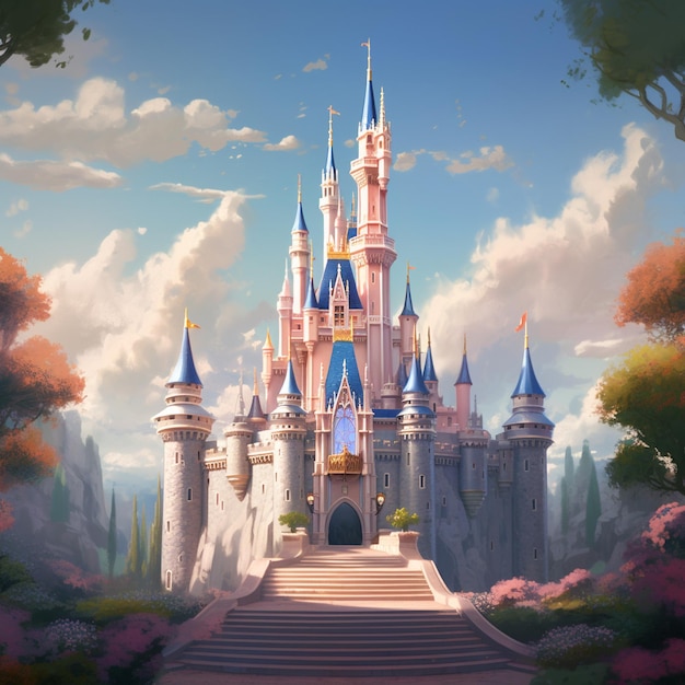 imaginary painting of a Barbie Wonderland castle