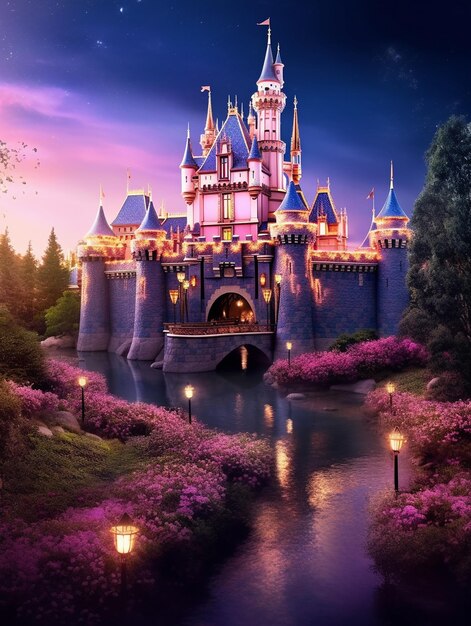 imaginary painting of a Barbie Wonderland castle