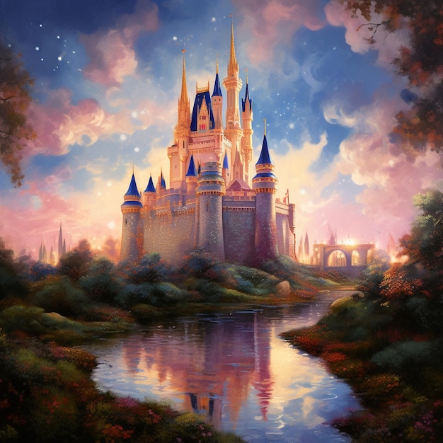 imaginary painting of a Barbie Wonderland castle