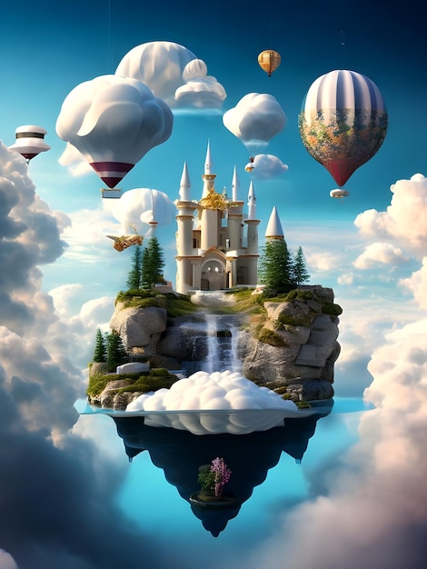 imagination of a dream fairy city view