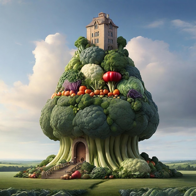 Imaginative Landscape with Gigantic Vegetables