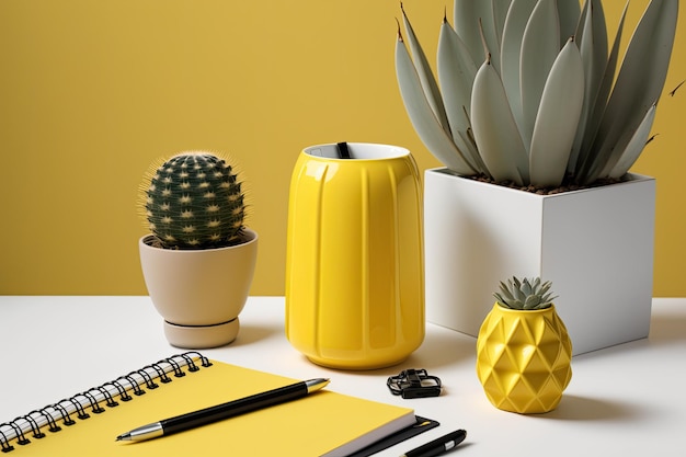 Imaginative and yellow things for the home desk