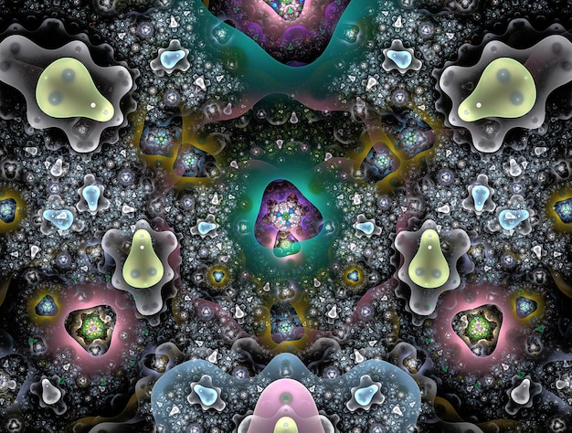 Foto imaginatorische fractale abstracte achtergrondbeeld