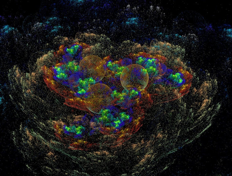 Photo imaginatory fractal abstract background image