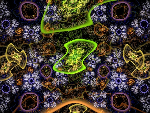 Photo imaginatory lush fractal texture image abstract background