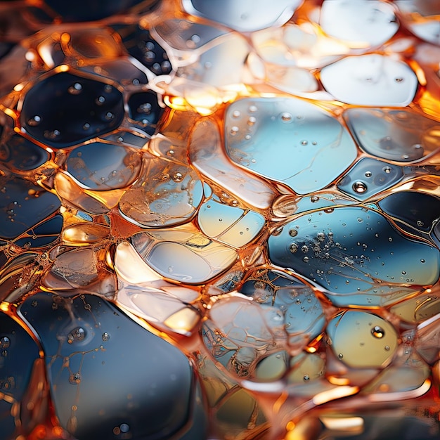 鮮やかな色の大胆な飛沫が衝突して絡み合い、ダイナを形成する抽象的なイメージを想像してください。